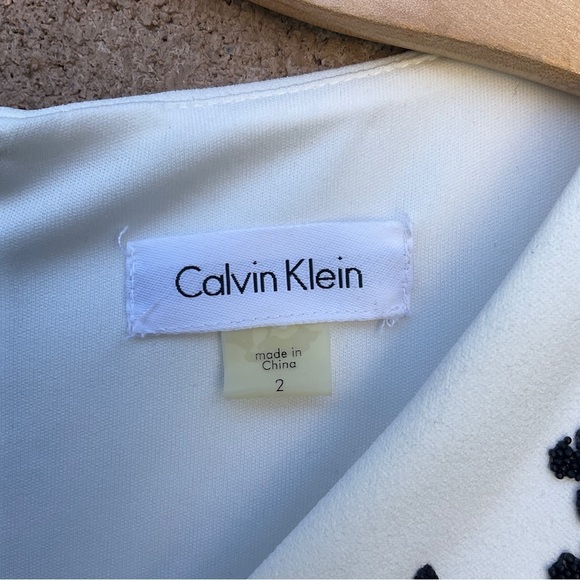 NWOT Calvin Klein Sleeveless Floral Beaded Embellished Sheath Midi Dress Size 2 - Picture 8 of 9